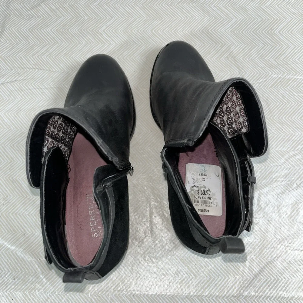 Sperry Women's Ambrose Ankle Boots Size 9.5 M Black‎ Suede Leather STS90524